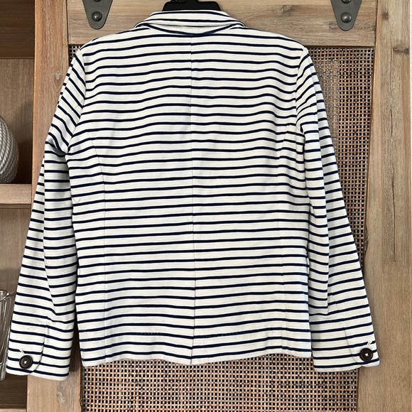 💚BUY 3 for $15💚 💚J.Crew Women XXS Striped Navy Blue blazer - Picture 3 of 6